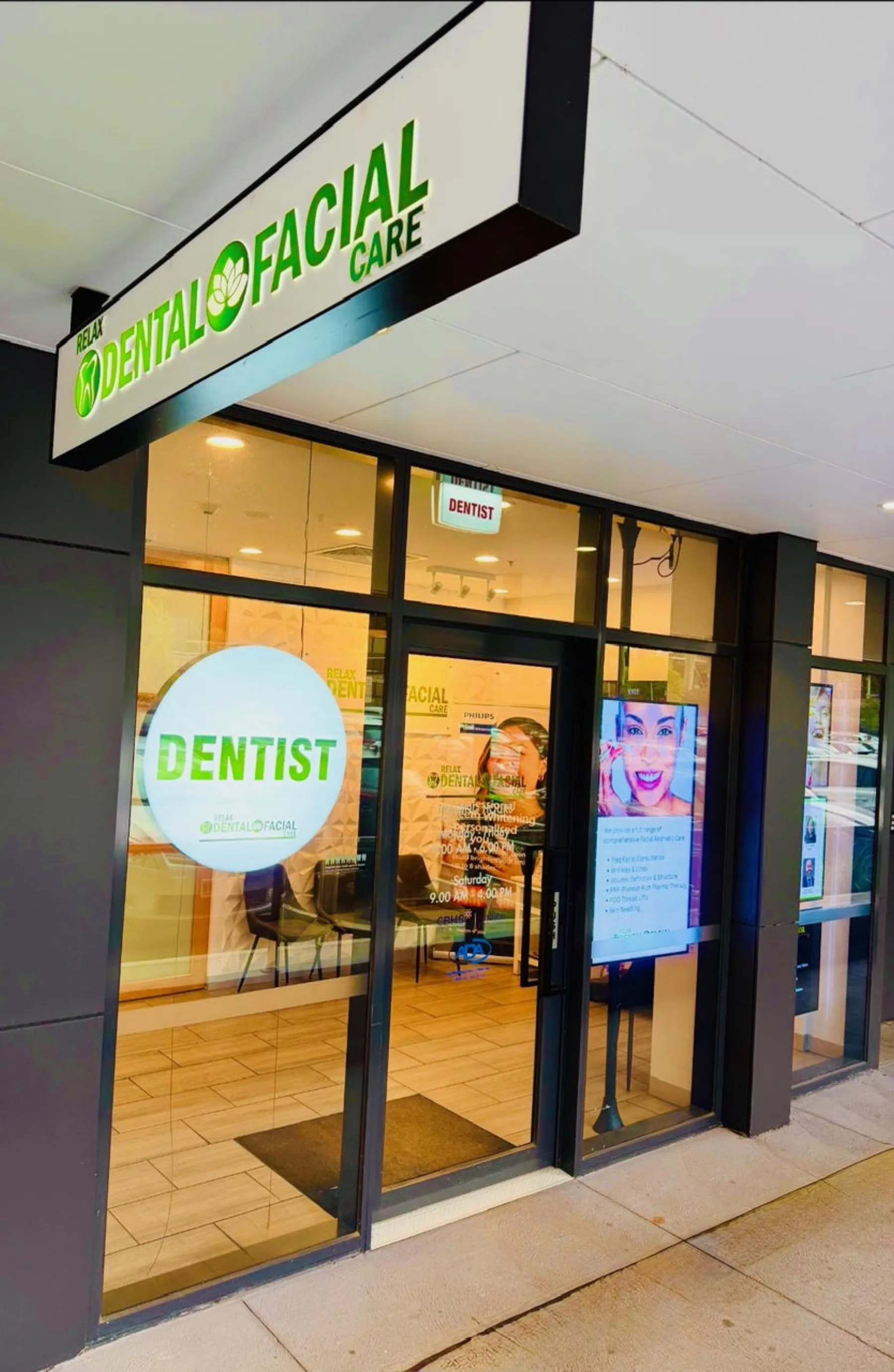Relax Dental & Facial Care storefront in Blackburn North Shopping Centre